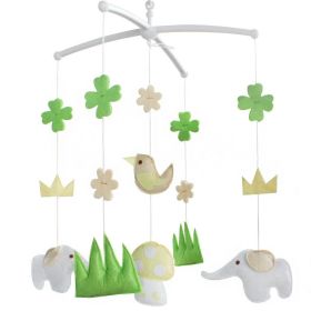 Elephant and Birds Handmade Baby Crib Mobile Infant Musical Mobile Boys Girls Nursery Hanging Toy