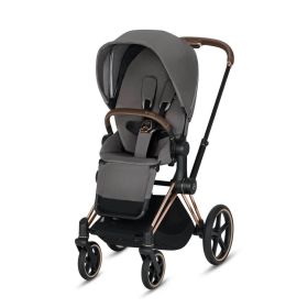 CYBEX Priam 3-in-1 Travel System Rose Gold with Brown Details Baby Stroller – Manhattan Grey