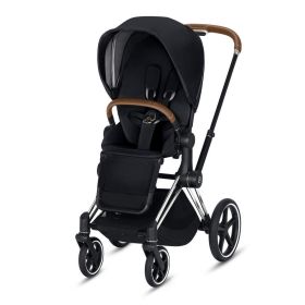 CYBEX Priam 3-in-1 Travel System Chrome with Brown Details Baby Stroller – Premium Black