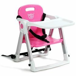 Baby Booster Folding Travel Chair with Safety Belt & Tray Dining