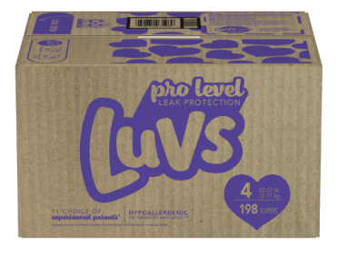 Luvs Pro Level Leak Protection Diapers, Size 4, 198 Count