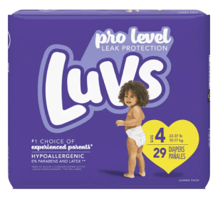 Luvs Pro Level Leak Protection Diapers Size 4, 29 Count