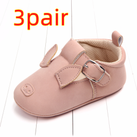 Spring and autumn cartoon animal baby shoes matte leather non-slip soft bottom baby shoes wholesale 0884 (Option: Pig A 3pair-11CM)