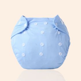 Increase diaper pants washable diapers can adjust the baby can pull pants pants waterproof waterproof diapers pants (Option: Blue-Thick)