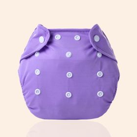 Increase diaper pants washable diapers can adjust the baby can pull pants pants waterproof waterproof diapers pants (Option: Purple-Thin)