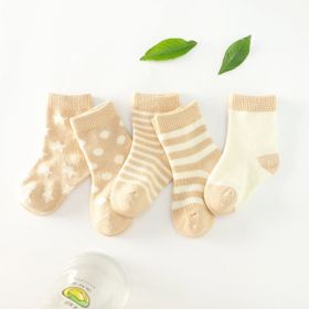 Cotton tube child socks (Option: Khaki-SS)