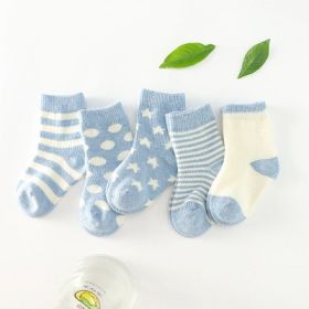 Cotton tube child socks (Option: Blue-SS)