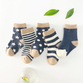 Cotton tube child socks (Option: Navy blue-SS)