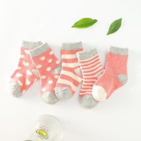 Cotton tube child socks (Option: Watermelon red-S)