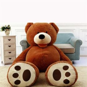 Giant Teddy Bear Plush Toy Huge  Soft Toys  Leather Shell (Option: dark brown-160cm)