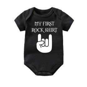 Finger letter romper (Option: black-12 18 Months)