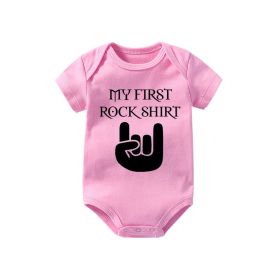 Finger letter romper (Option: Pink-0 3 Months)