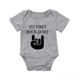 Finger letter romper (Option: Grey-6 9 Months)