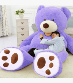 Giant Teddy Bear Plush Toy Huge  Soft Toys  Leather Shell (Option: Purple-80cm)