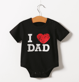 Short sleeve triangle romper (Option: Love Daddy-73CM)