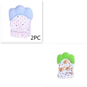 Baby teether baby anti-bite silicone molar gloves children's sound toys (Option: SetM-Q1pcs)