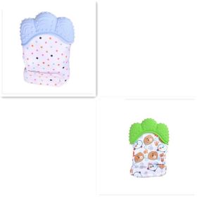 Baby teether baby anti-bite silicone molar gloves children's sound toys (Option: SetA-Q1pcs)