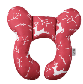 Infant Pillow  Baby Bed  U-Shaped Safety Seat  Neck Guard  Fixed Stereotyped Stroller Pillow (Option: Red christmas deer-OPP)