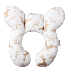 Infant Pillow  Baby Bed  U-Shaped Safety Seat  Neck Guard  Fixed Stereotyped Stroller Pillow (Option: White christmas deer-OPP)