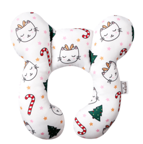 Infant Pillow  Baby Bed  U-Shaped Safety Seat  Neck Guard  Fixed Stereotyped Stroller Pillow (Option: Christmas tree cat-OPP)