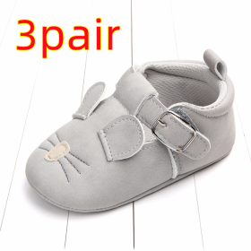 Spring and autumn cartoon animal baby shoes matte leather non-slip soft bottom baby shoes wholesale 0884 (Option: Mouse A 3pair-13CM)