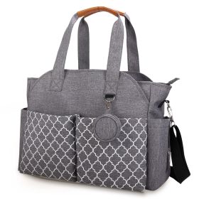 Baby Nappy Diaper Bag with 14 Pockets 2 Burp Cloths Multifunctional Diaper Changing Tote Bag with Adjustable Messenger Strap Pacifier Case Diaper Shou (Color: Grey)